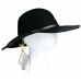 NWT BCBG BCBGeneration Hat Black Wool Chain Bead Band Adjustable Floppy  51059042527 eb-99791186